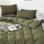 Karever Olive Green Comforter Set Cal King Size Solid Green Comforter 3 Pieces Soft Dark Green California King Comforter Bedding