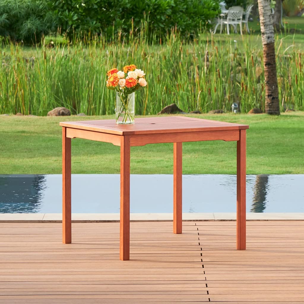 HomeRoots Brown Eucalyptus Honey Stacking Table