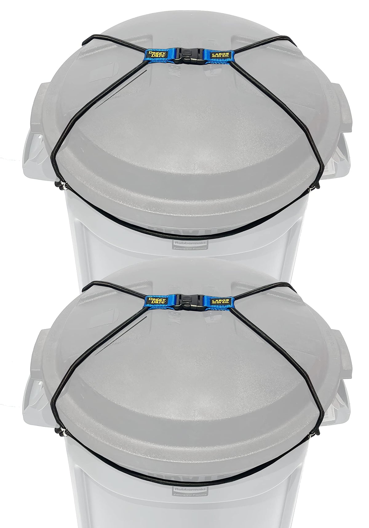 (2 Pack) Doggy Dare Trash Can Lock  Large  Fits 4060 Gallon Trash Cans  Perfect for Dogs, Raccoons, Opossums  Bungee Cord D