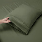 Nestl Extra Deep Pocket Sheets - Fits Mattress 18-24 Inches Deep, Extra Deep Pocket Twin Sheets Sets, 3 Piece Twin Size Sheets, Twin Sheets Deep Pocket, Olive Green Sheets