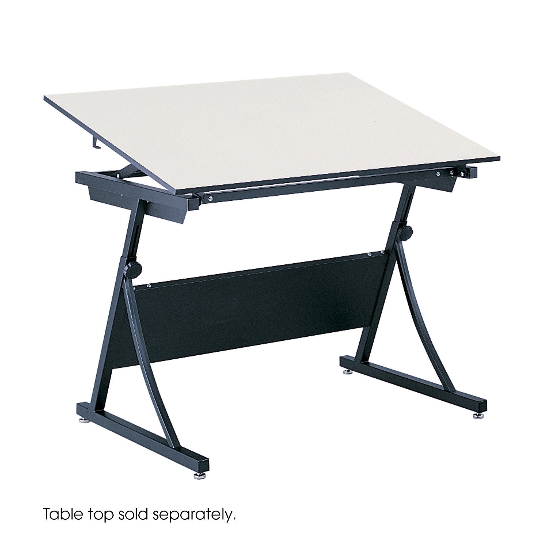 Safco Products 3957 PlanMaster Height-Adjustable Drafting Table for use with 3948, 3951 Table Top (Sold Separately), Black