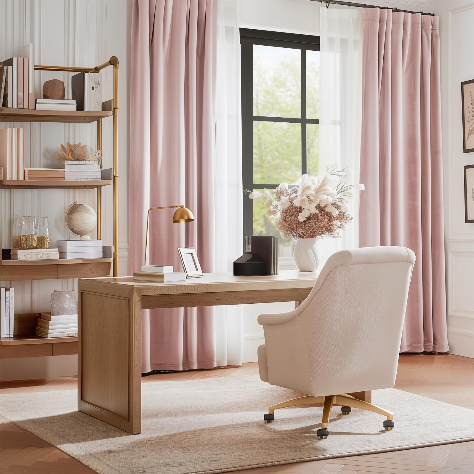 Lazzzy Pink Velvet Curtains Room Darkening Thermal Insulated Curtains 72 Inch Long Window Drapes For Bedroom Living Room Super Soft Luxury Window Treatment 2 Panels Rod Pocket