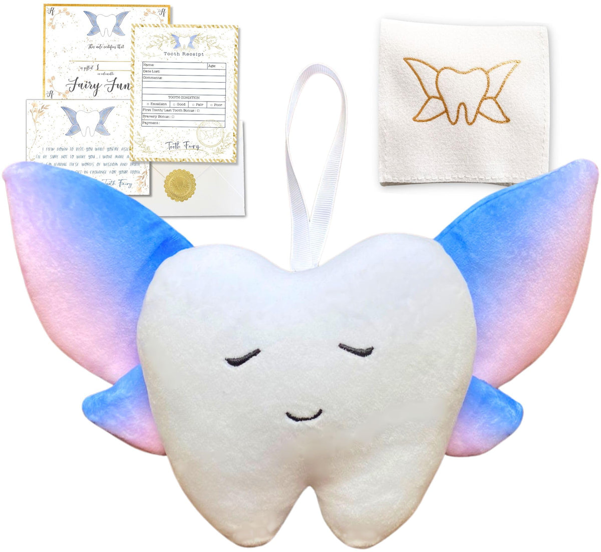 20 Moments Of Tooth Squishie Tooth Fairy Pillow With Pocket And Poem To Invite Tooth Fairy - Tooth Fairy Tooth Holder Plushie, C
