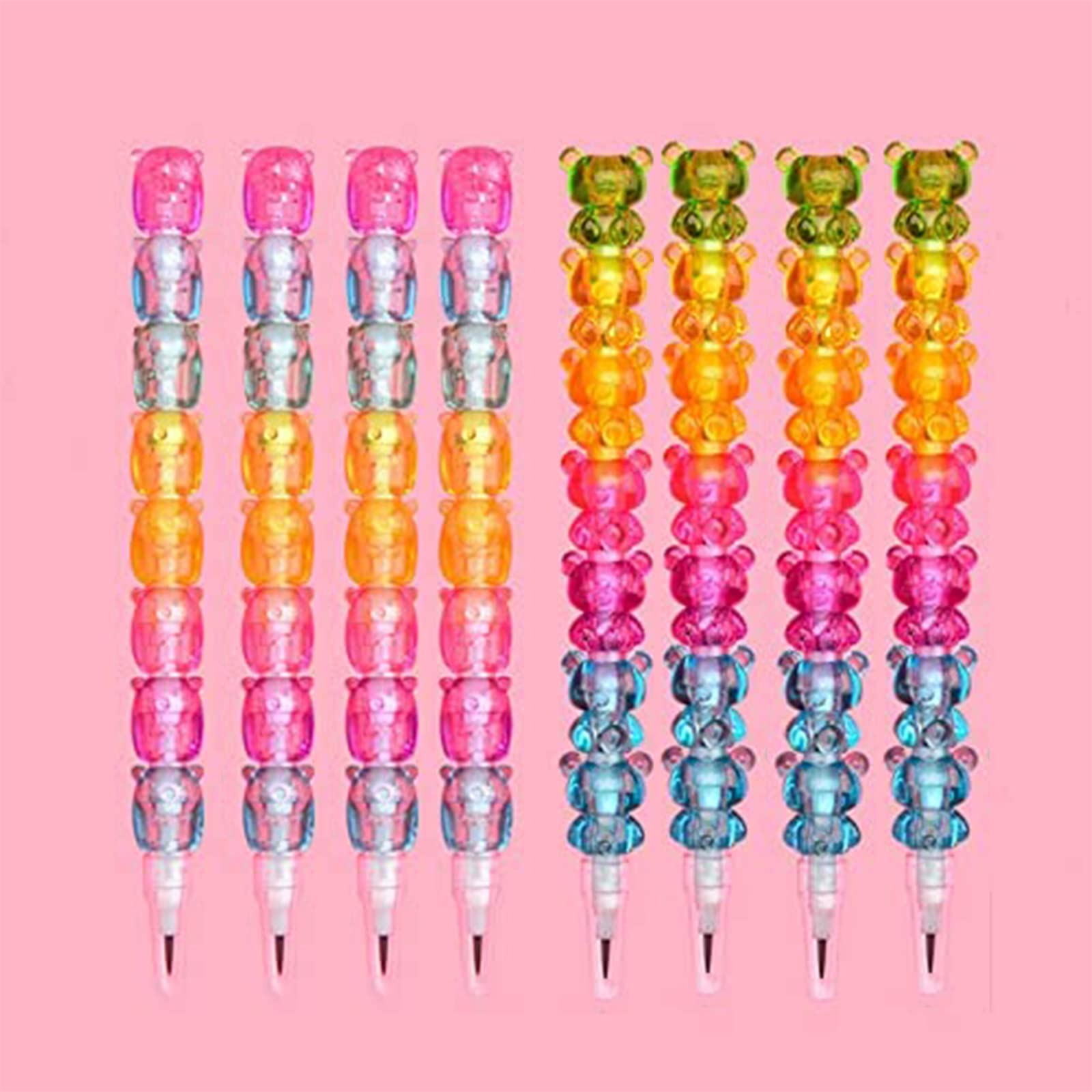 Foijayi 8 Pack Stackable Pencils Cute Animal Stacking Pencils For Writing Replaceable Multi-Point Pencil Kids Party Favors For B
