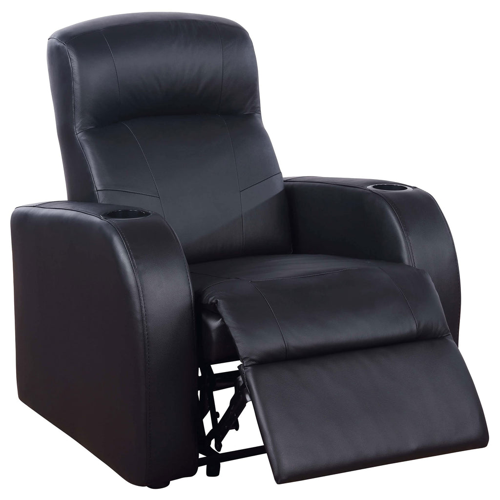Coaster Furniture Cyrus Home Theater Upholstered Recliner Black 600001