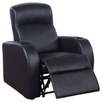 Coaster Furniture Cyrus Home Theater Upholstered Recliner Black 600001