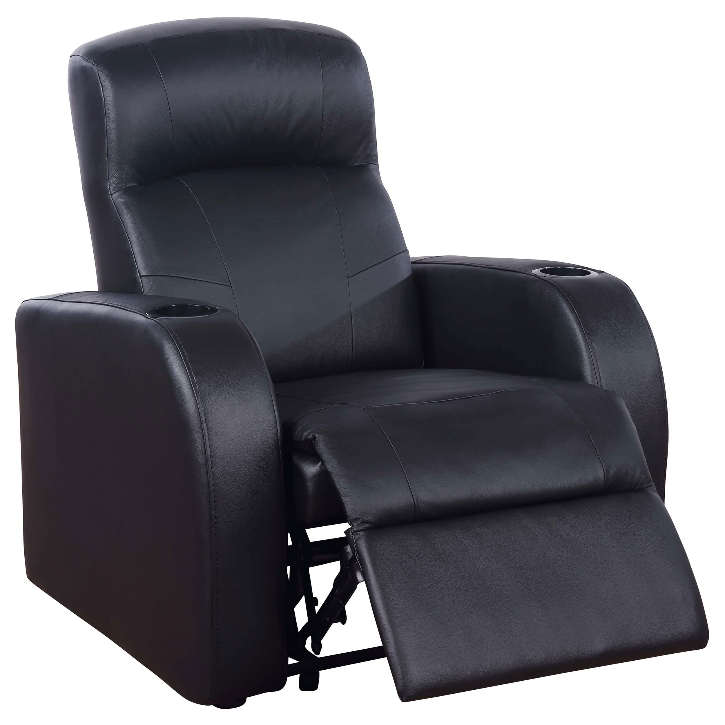 Coaster Furniture Cyrus Home Theater Upholstered Recliner Black 600001
