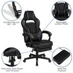 Flash Furniture Black Gaming Desk with Cup Holder/Headphone Hook/2 Wire Management Holes & Black Reclining Back/Arms Gaming Chair with Footrest