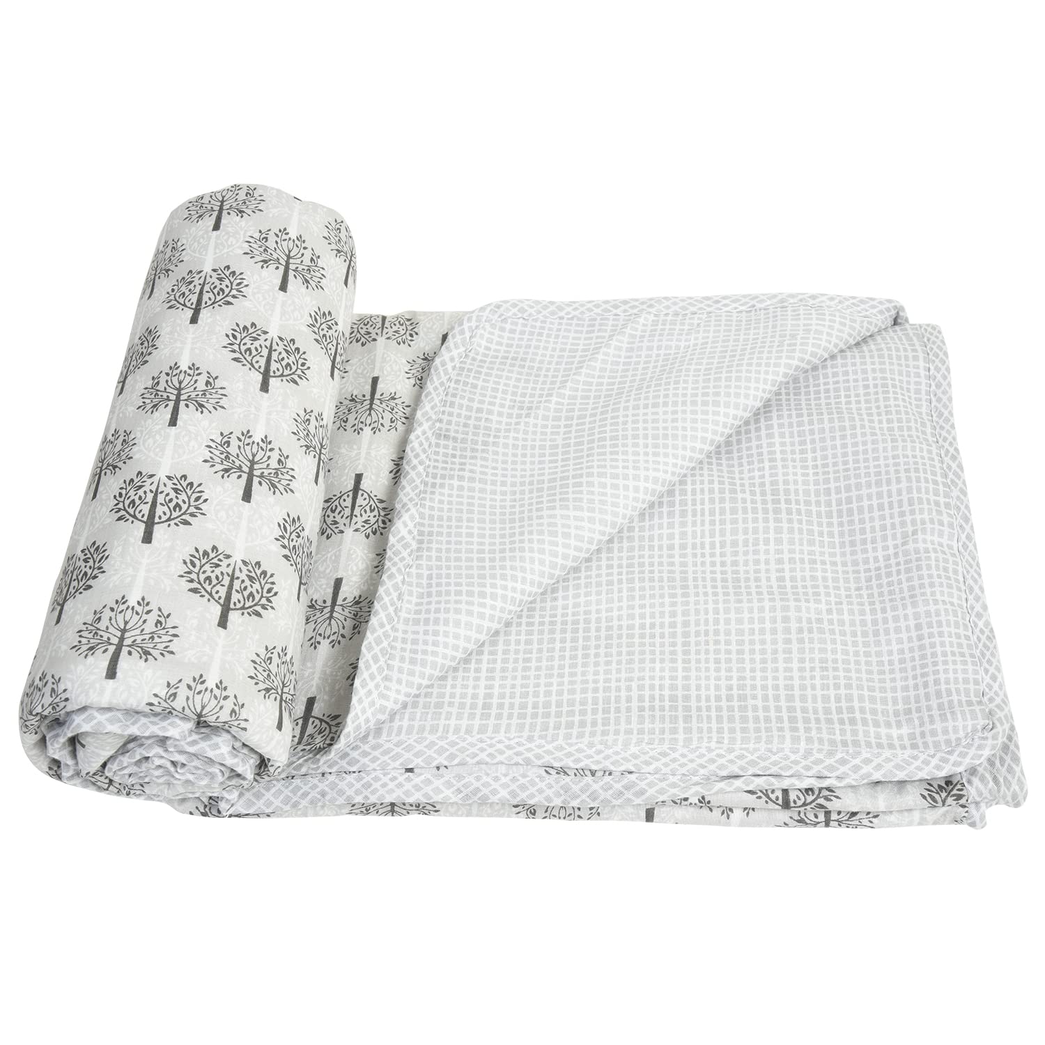 Ajanta Handloom House 100% Cotton Reversible Single Dohar Grey | Comforter For Ac