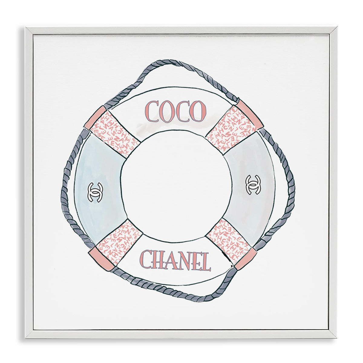 Stupell Industries Pastel Fashion Motif Buoy Chic Nautical Preserver Framed Wall Art, Design By Amelia Noyes