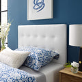Modway Emily Tufted Button Faux Leather Upholstered Twin Headboard In White