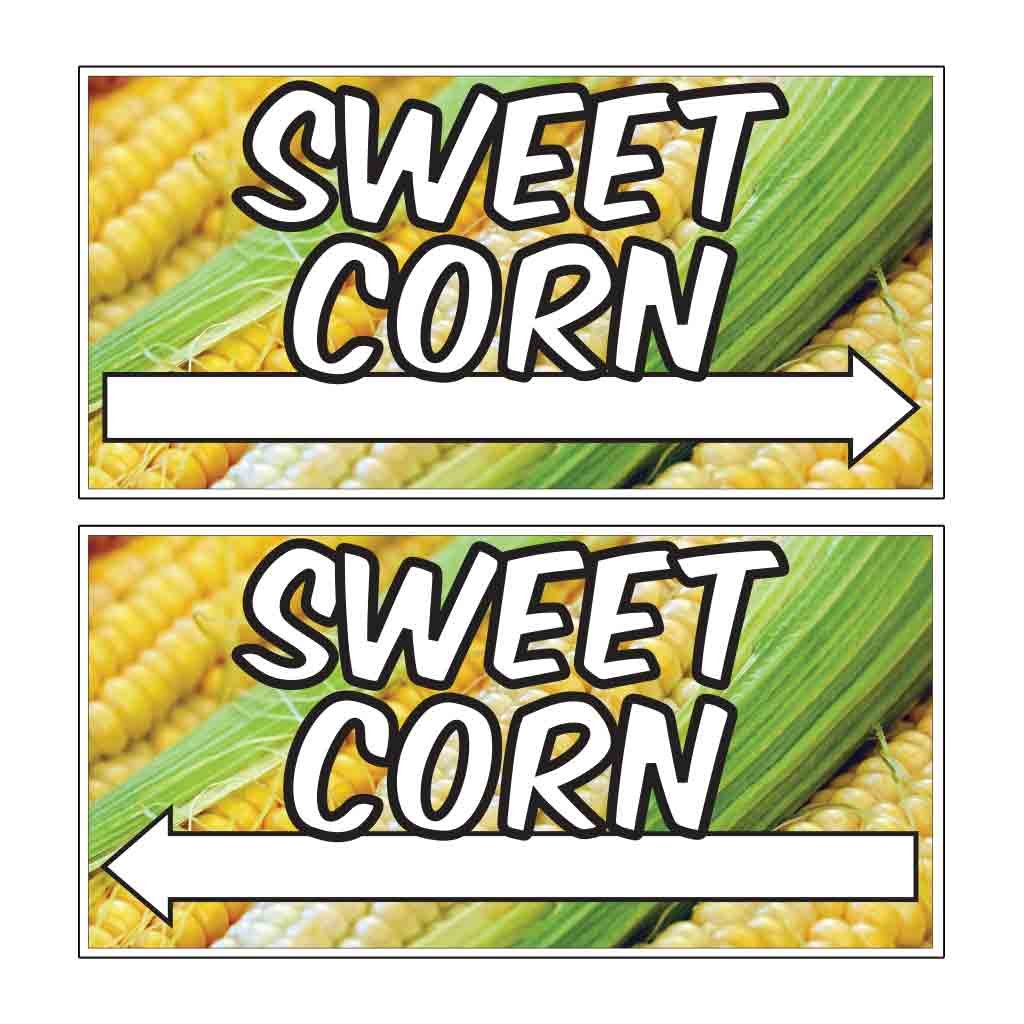 Victorystore 6 Pack Sweet Corn Directional Sign 12X24 Inches, Set Includes Even Number Of Right And Left Arrows, Weatherproof Co