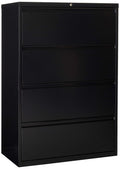 Lorell 4-Drawer Lateral File, 36 by 18-5/8 by 52-1/2-Inch, Black