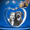 HANS LASER 3D Crystal Photo Heart, Personalized Gifts With Your Own Photo for Mothers Day, Anniversary, Christmas, Customized E