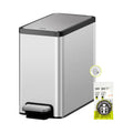 EKO Slim Small Bathroom Trash Can with Lid, Stainless Steel Small Garbage Can with Removable Inner Bucket, 6L / 1.6 Gal, Step On