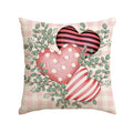 Avoin Colorlife Valentine'S Day Polka Dot Stripes Love Hearts Pink Throw Pillow Cover, 18 X 18 Inch Buffalo Plaid Eucalyptus Lea