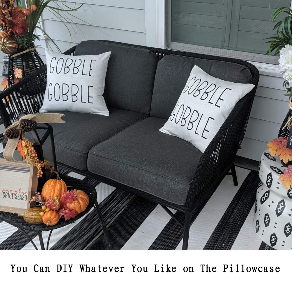 Thmyo 4-Pack 100% Cotton Comfortable Solid Decorative Throw Pillow Case Square Cushion Cover Pillowcase Sublimation Blank Pillow Covers Diy Throw Pillowcase For Sofa Bed Car(18X18Inch/45X45Cm,White)