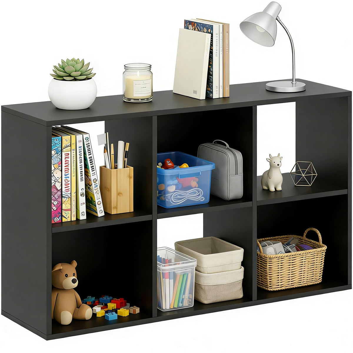 SageNest 6 Cube Storage Organizer Shelf, Open Cube Bookshelf