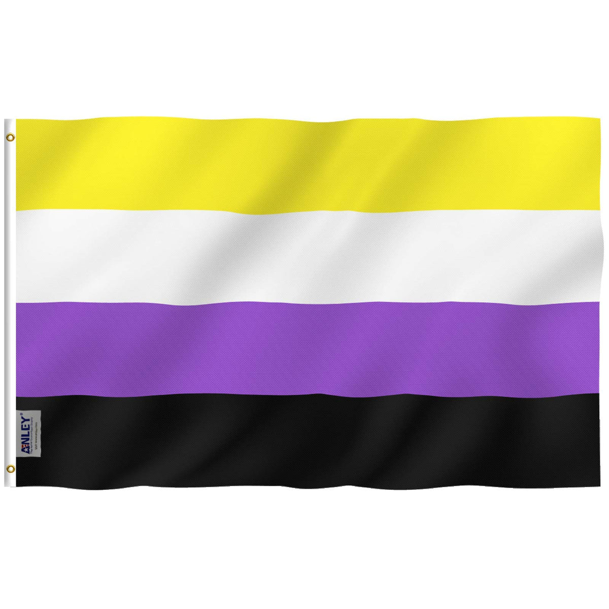 Anley Fly Breeze 3X5 Foot Non-Binary Pride Flag - Vivid Color And Fade Proof - Double Stitched - Nb Nonbinary Pride Lgbt Genderq