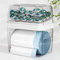 2-in-1 Trash Bag Holder Laundry & Dishwasher Pods Container,Garbage Bag Dispenser with Removable Lids,Kitchen Organizer and Unde