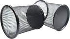 Snow Cooler Pen Holder Mesh Pencil Holder Metal Pen Holder Pencil Holder For Desk Office Pen Organizer Black, 8 Pack
