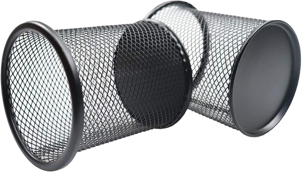 Snow Cooler Pen Holder Mesh Pencil Holder Metal Pen Holder Pencil Holder For Desk Office Pen Organizer Black, 8 Pack