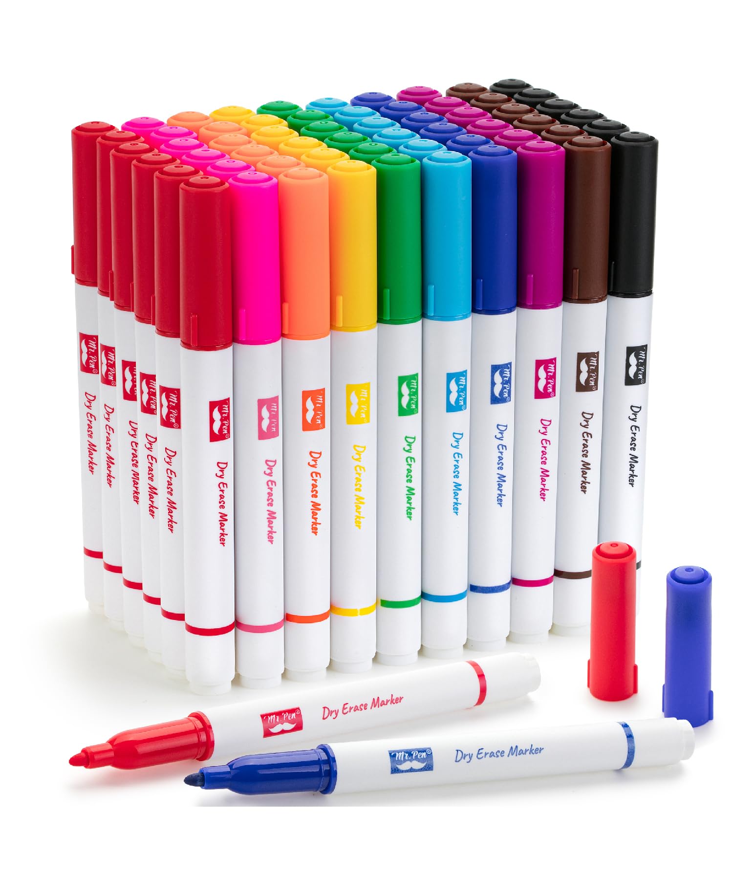 Mr. Pen- Dry Erase Markers Bulk, Fine Tip, 60 Pack, 10 Colors, White Board Markers Dry Erase Bulk Whiteboard Markers, Dry Erase