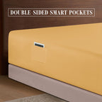 Elegant Comfort 1500 Premium Hotel Quality 18-24 Inches Deep - Extra Deep Pocket Single Fitted Sheet For High Mattress, Luxury And Softest, Smart Pocket - Wrinkle Free, Twin/Twin Xl, Gold