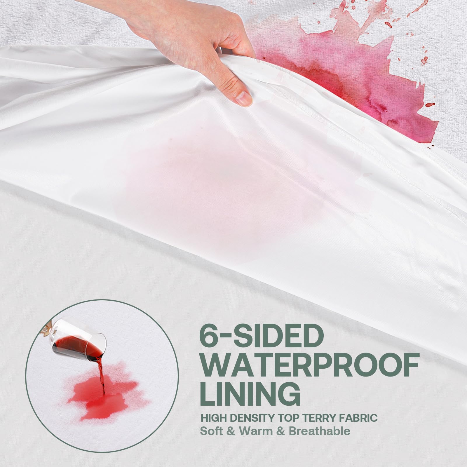 Winkaura Twin Waterproof Mattress Protector 6-10'' Deep Zippered Mattress Encasement Cover With Breathable Premium Terry Top Fab