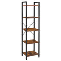 VASAGLE 5-Tier Tall Bookshelf, Narrow Bookcase with Steel Frame, Skinny Book Shelf for Living Room, Home Office, Study, 11.8 x 1