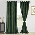 DWCN Velvet Curtains Extra Wide Olive Green Elegant Sunlight Blocking Curtains for Living Room Thermal Insulated Noise Reducing 