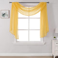 DONREN Amber Yellow Sheer Curtains Sheer Curtains Scarf Home Decoration - Semi Voile Scarf Valance for Wedding (1 Pack,W 52 x L 