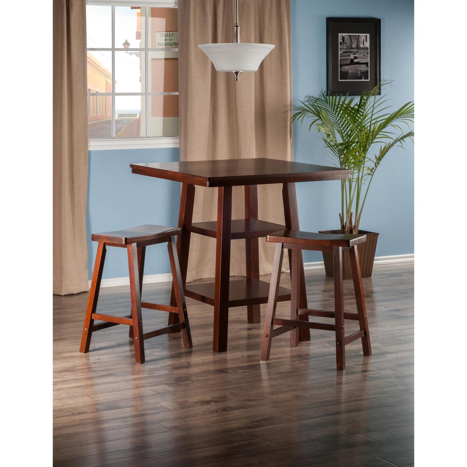 Winsome Orlando Dining, Saddle Seats, Walnut
