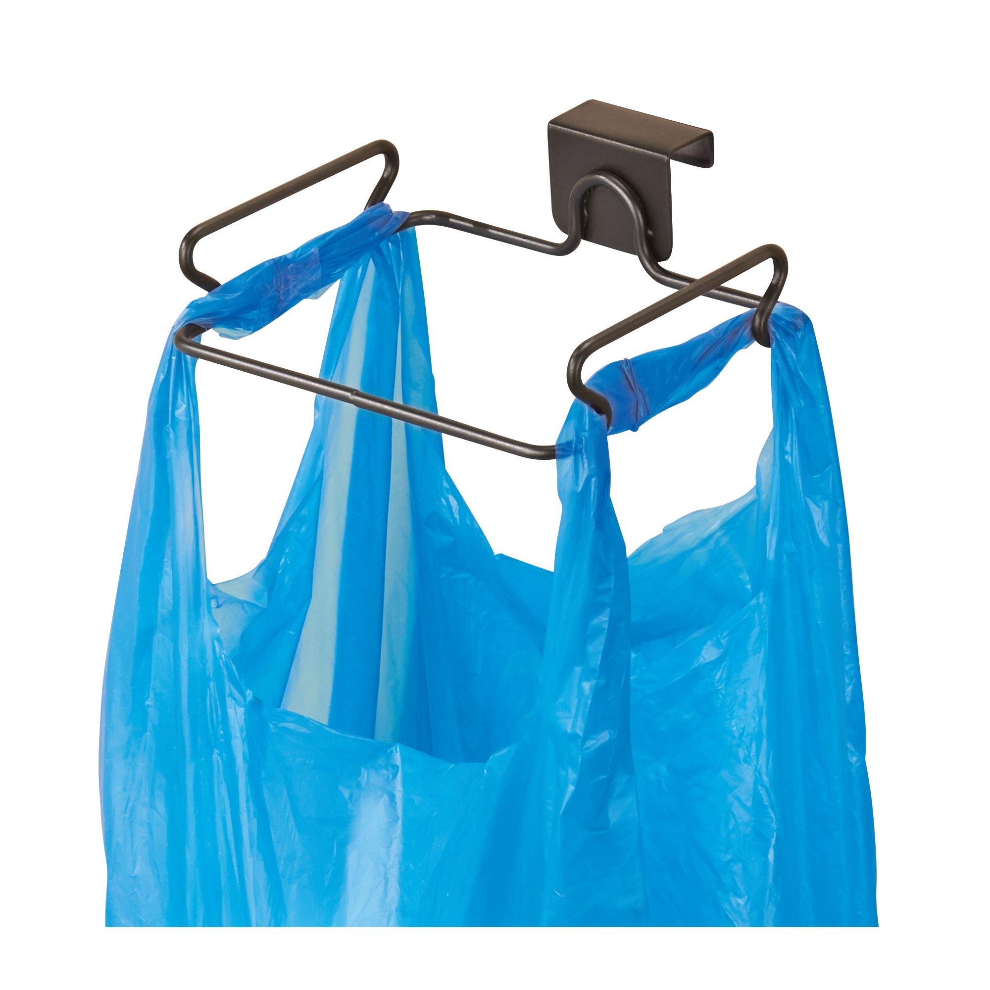 iDesign Classico Over The Cabinet Plastic Bag Holder for Kitchen, Pantry, Bathroom and More, 5.5 x 6.5 x 2, Bronze
