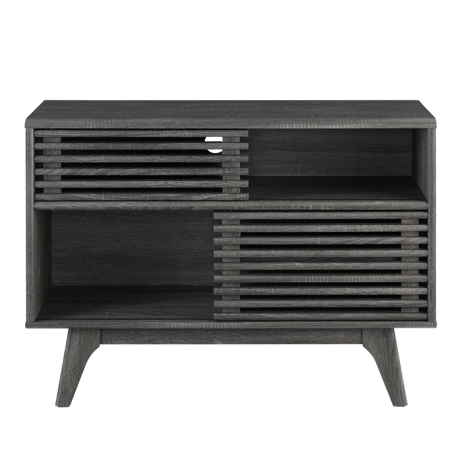 Modway Render Mid-Century Modern Two-Tier Display Stand in Charcoal
