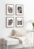 Kate And Laurel Adlynn Rectangle Picture Frame Set Of 4, 11 X 14 Matted To 8 X 10, Silver, Glam Four-Piece Frame Set For Gallery