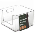 BINO | Stackable Plastic Storage Bins, OpenFront  Clear | THE CLARUS COLLECTION | Pantry Organizers and Storage Containers | F