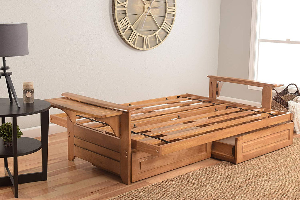 Kodiak Furniture Phoenix Wood Frame with Storage Drawers in Brown/Butternut