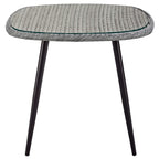 Modway Endeavor Wicker Rattan Aluminum Glass Outdoor Patio 36" Square Dining Table in Gray
