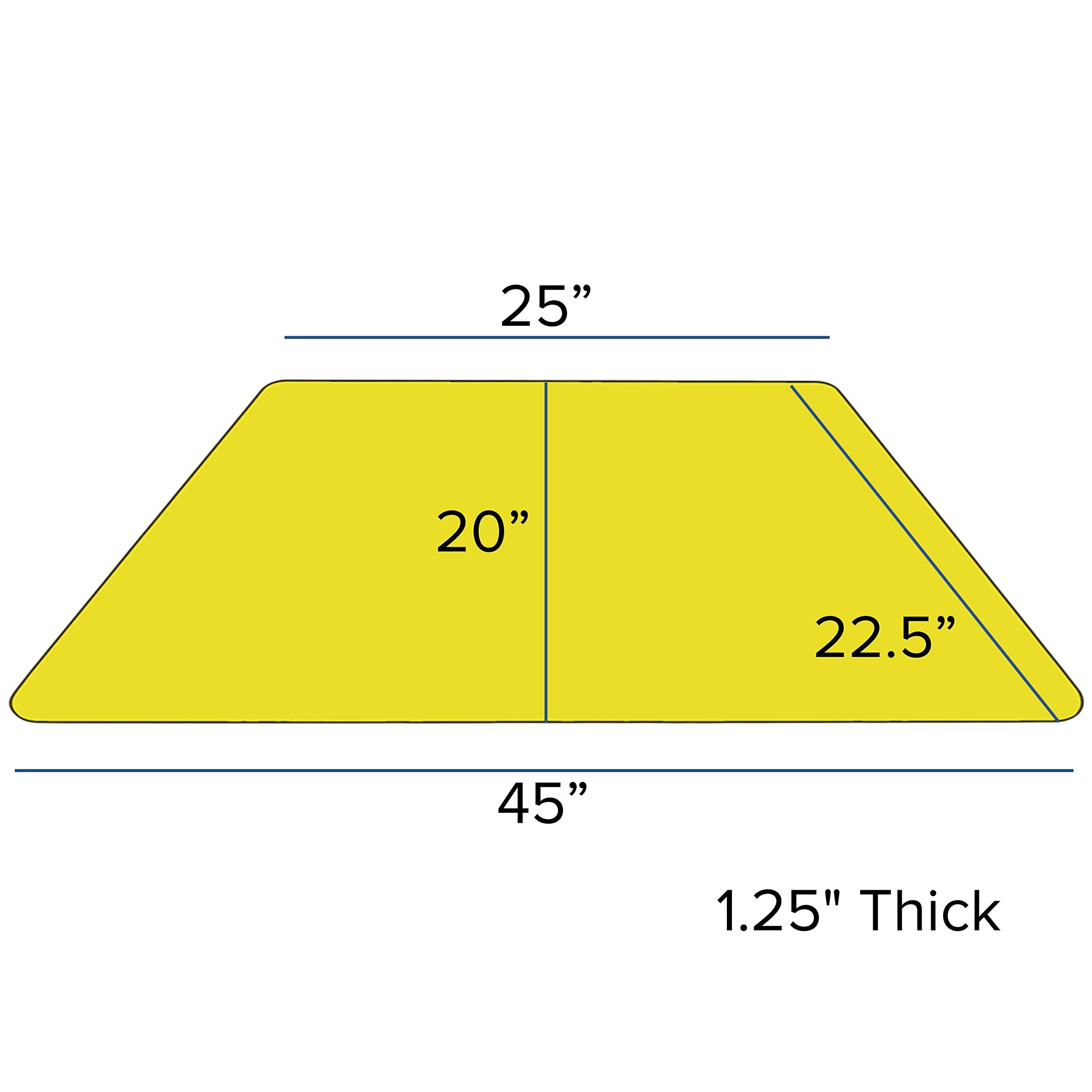 Flash Furniture Wren Mobile 22.5''W X 45''L Trapezoid Yellow Hp Laminate Activity Table - Height Adjustable Short Legs