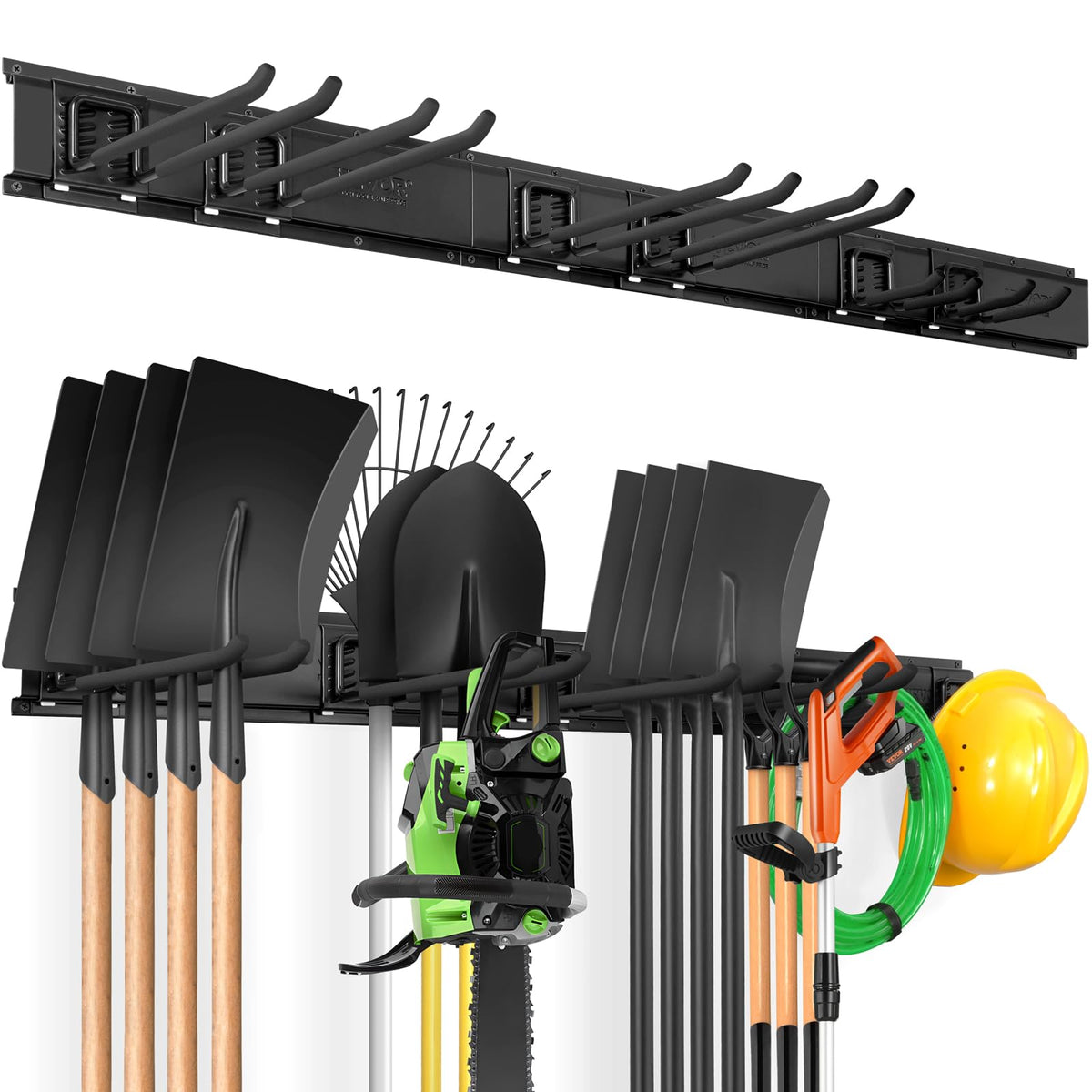 VEVOR Garage Tool Organizer, 300 lbs Max Load Capacity, Wall Mount Yard Garden Storage Rack Organization Heavy Duty with 6 Adjus