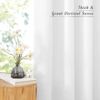 Nicetown Linen White Curtains 84 Inch Length 2 Panels Set, Grommet Thick Flax Linen Blend Window Treatment Privacy Assured With Light Filtering For Bedroom/Living Room, W55 X L84
