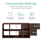 Best Choice Products 8-Cube Storage Organizer, 11In Shelf Opening, Bookcase, Display Shelf, Customizable W/ 3 Removable Back Panels – Walnut