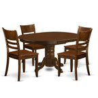 East West Furniture KELY5-ESP-W 5 Piece Dinette Set for 4 Includes an Oval Dining Room Table with Butterfly Leaf and 4 Kitchen Dining Chairs, 42x60 Inch, Espresso