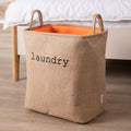 HOKIPO Laundry Basket Clothes Hamper. Collapsible Jute Storage Basket with Handles, Medium (AR3851), Beige