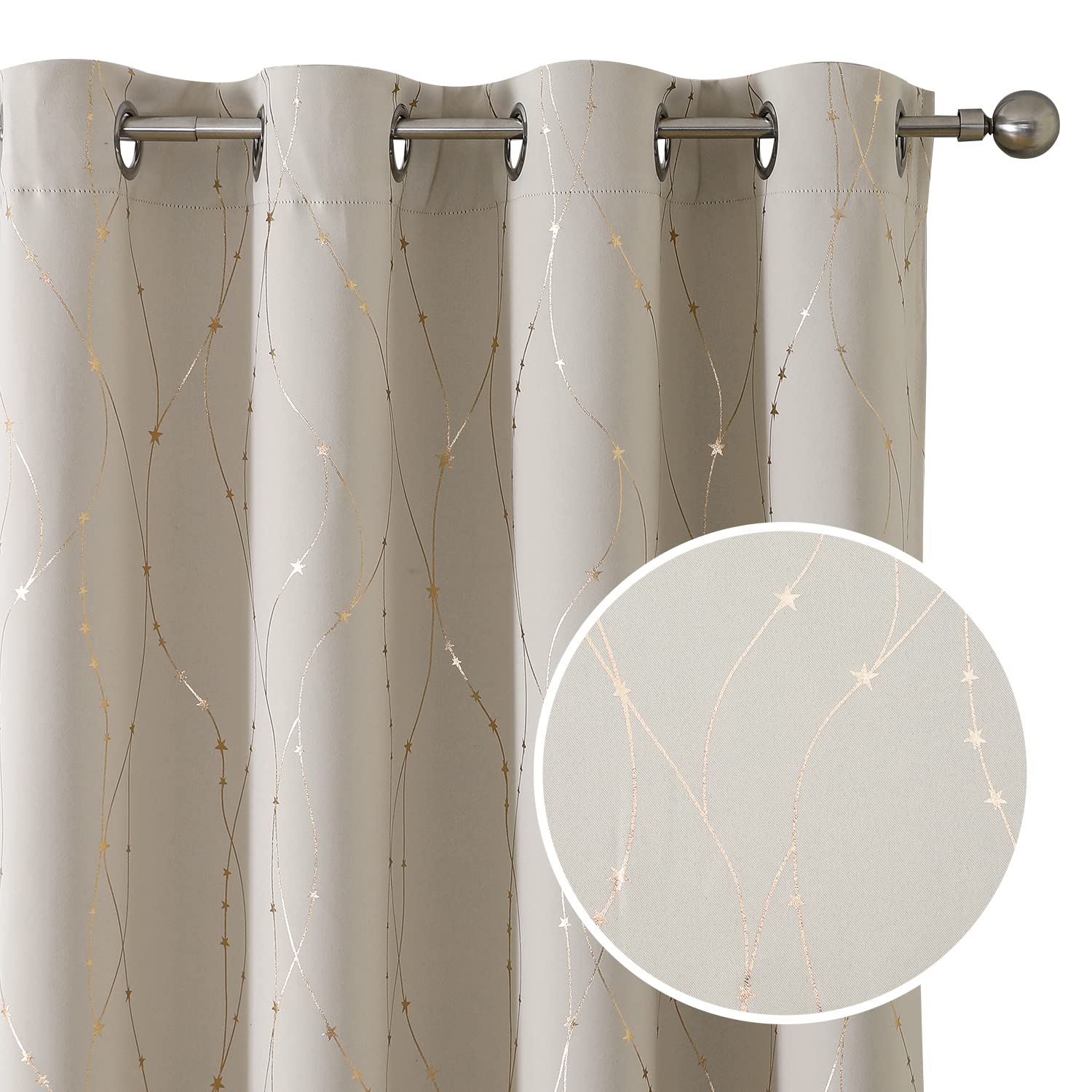 Smile Weaver Cream Blackout Curtains 84 Inches Long For Bedroom/Living Room,Soft Thick Thermal Insulated Room Darkening Window T