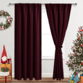 Jiuzhen Christmas Blackout Curtains For Bedroom - Thermal Insulated Room Darkening Noise Reducing, 52 X 84 Inch Length Curtains