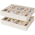 StorageWorks 2Pack 24Pair Underbed Shoe Storage Organizer, Linen Beige