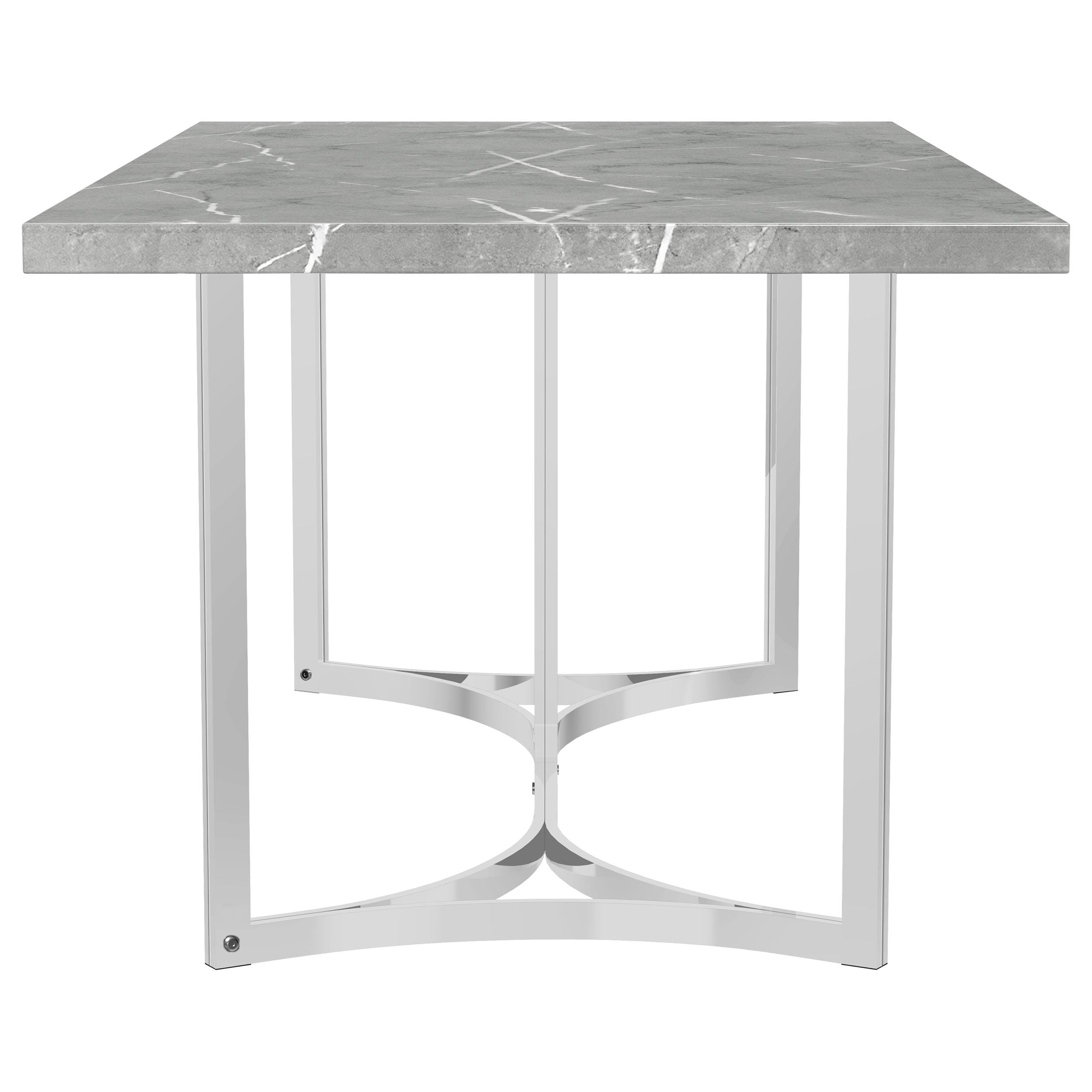 Coaster Home Furnishings Sterling 72-Inch Rectangular Dining Table Grey Faux Marble