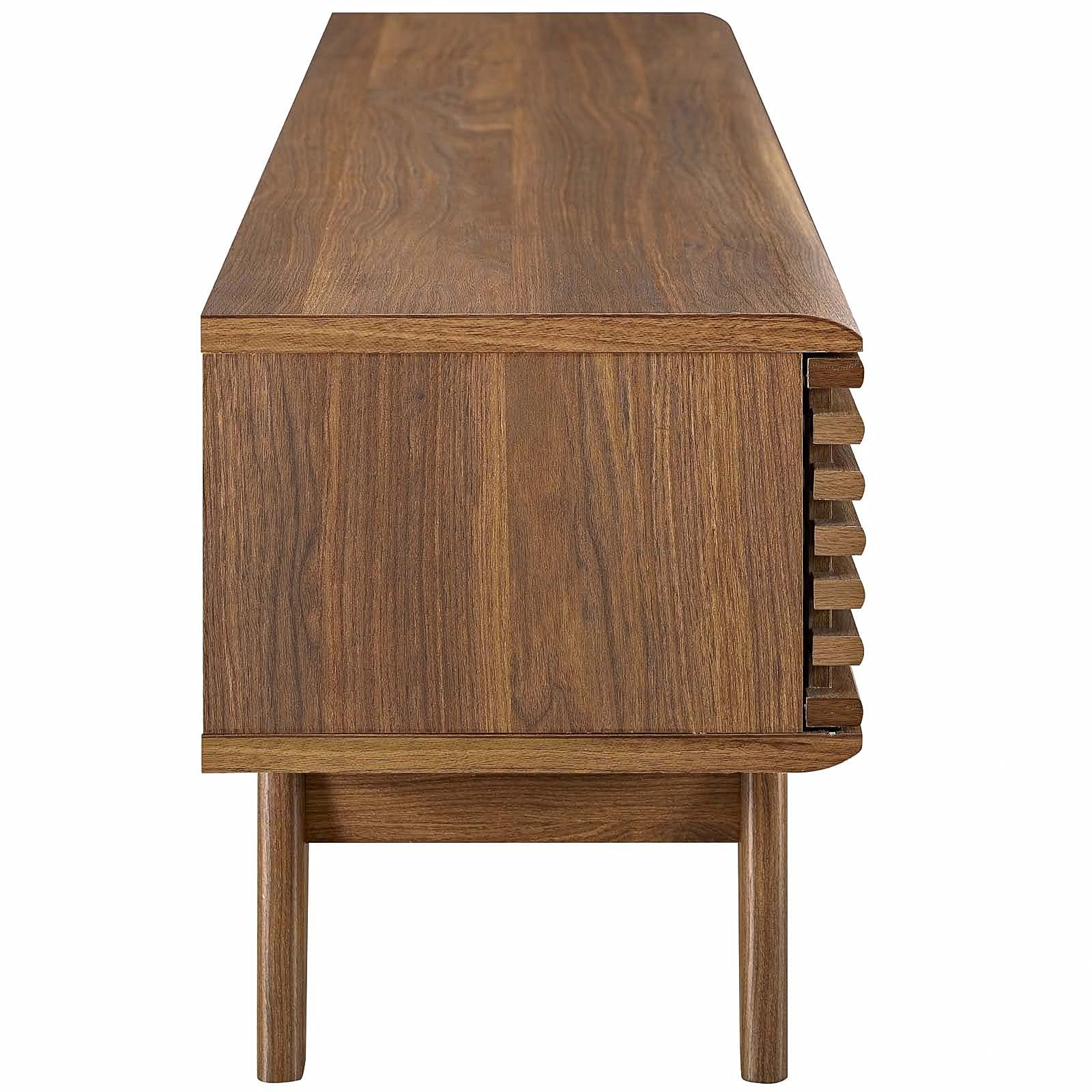 Modway Render Mid-Century Modern Low Profile 59 Inch Tv Stand In Walnut